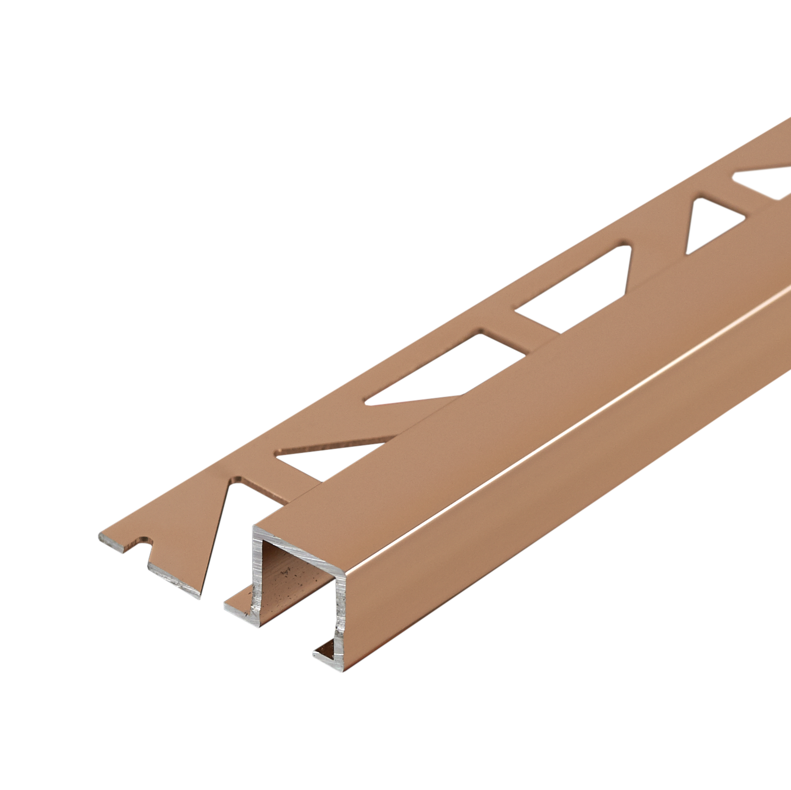 Dural Squareline Profile 11/32 in. Square Edge - Copper - Anodized - Tile edge Trim