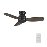 STANLEY 44 inch 3 - Blade Flush Mount No Light Ceiling Fan with Remote - LEDMyPlace