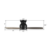 STANLEY 44 inch 3 - Blade Flush Mount No Light Ceiling Fan with Remote - LEDMyPlace