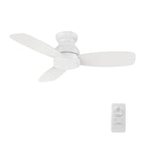 STANLEY 44 inch 3 - Blade Flush Mount No Light Ceiling Fan with Remote - LEDMyPlace