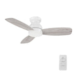 STANLEY 44 inch 3 - Blade Flush Mount No Light Ceiling Fan with Remote - LEDMyPlace
