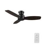 STANLEY 48 inch 3 - Blade Flush Mount No Light Ceiling Fan with Remote - LEDMyPlace