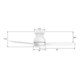 STANLEY 48 inch 3 - Blade Flush Mount No Light Ceiling Fan with Remote - LEDMyPlace