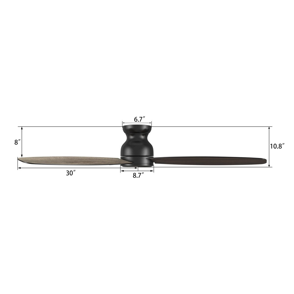 STANLEY 60 inch 3 - Blade Flush Mount No Light Ceiling Fan with Remote - LEDMyPlace