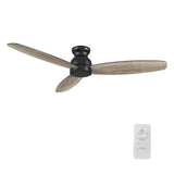 STANLEY 60 inch 3 - Blade Flush Mount No Light Ceiling Fan with Remote - LEDMyPlace