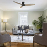 STANLEY 60 inch 3 - Blade Flush Mount No Light Ceiling Fan with Remote - LEDMyPlace