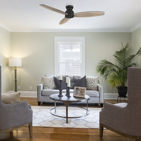 STANLEY 60 inch 3 - Blade Flush Mount No Light Ceiling Fan with Remote - LEDMyPlace