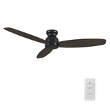 STANLEY 60 inch 3 - Blade Flush Mount No Light Ceiling Fan with Remote - LEDMyPlace