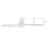 STANLEY 60 inch 3 - Blade Flush Mount No Light Ceiling Fan with Remote - LEDMyPlace