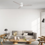 STANLEY 60 inch 3 - Blade Flush Mount No Light Ceiling Fan with Remote - LEDMyPlace