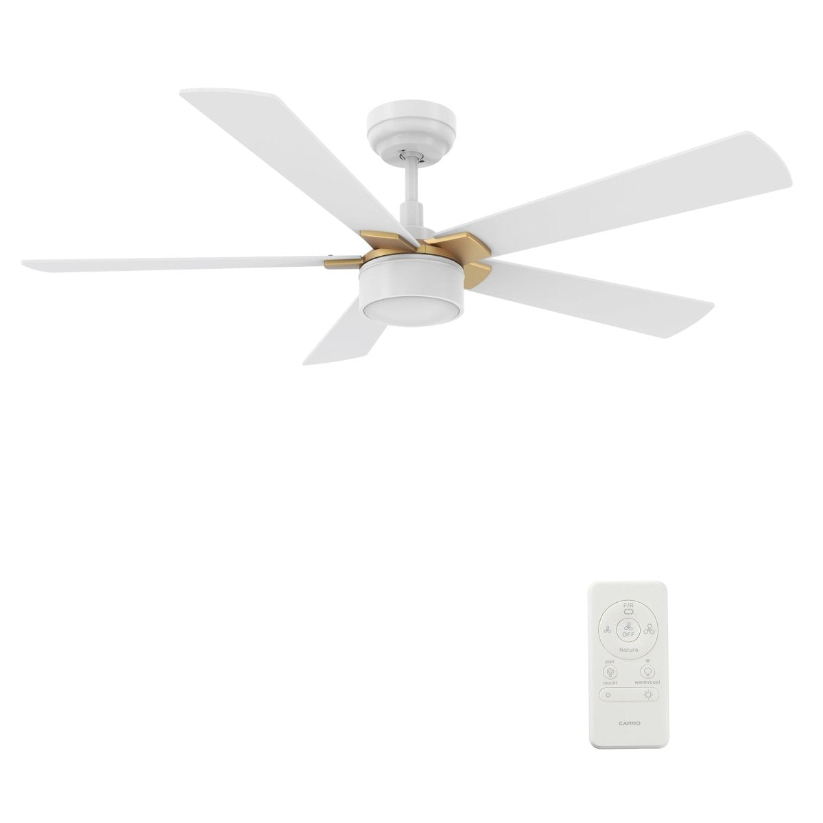 STOCKTON 52 inch 5 - Blade Smart Ceiling Fan with LED Light & Remote - LEDMyPlace