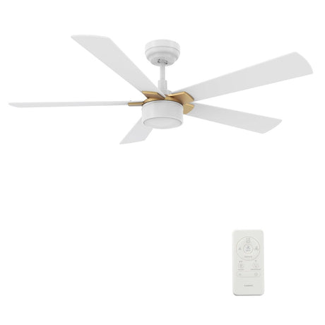 STOCKTON 52 inch 5 - Blade Smart Ceiling Fan with LED Light & Remote - LEDMyPlace