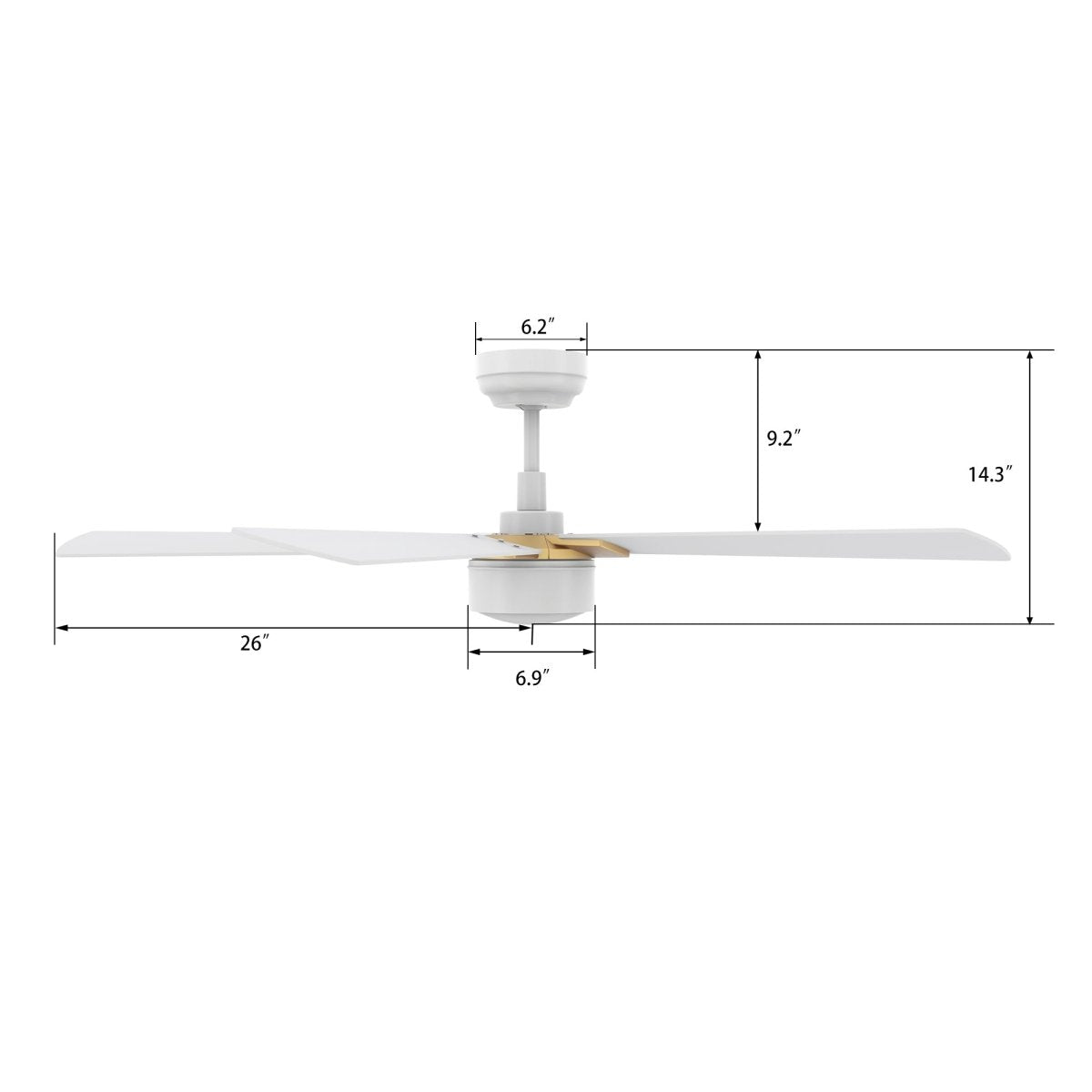 STOCKTON 52 inch 5 - Blade Smart Ceiling Fan with LED Light & Remote - LEDMyPlace