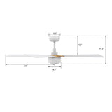STOCKTON 52 inch 5 - Blade Smart Ceiling Fan with LED Light & Remote - LEDMyPlace