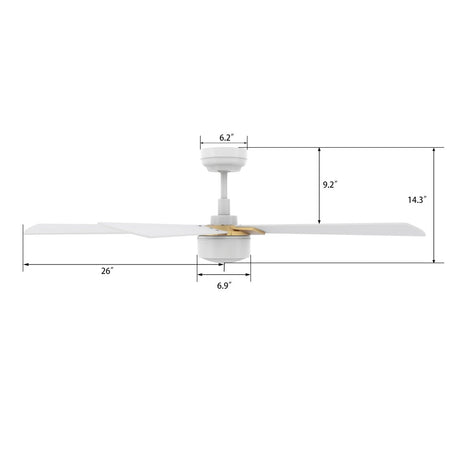 STOCKTON 52 inch 5 - Blade Smart Ceiling Fan with LED Light & Remote - LEDMyPlace