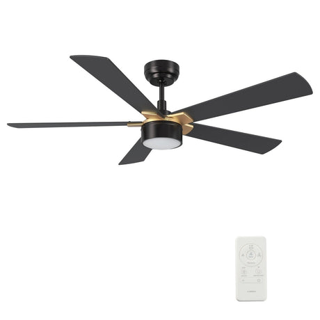 STOCKTON 52 inch 5 - Blade Smart Ceiling Fan with LED Light & Remote - LEDMyPlace