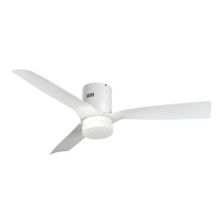 Striver 52" (3 - Blade) White Flush Mount Best Smart Ceiling Fan w/ Dimmable LED Light, Works w/ Remote Control/Alexa/Google Home/Siri - LEDMyPlace
