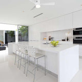 Striver 52" (3 - Blade) White Flush Mount Best Smart Ceiling Fan w/ Dimmable LED Light, Works w/ Remote Control/Alexa/Google Home/Siri - LEDMyPlace