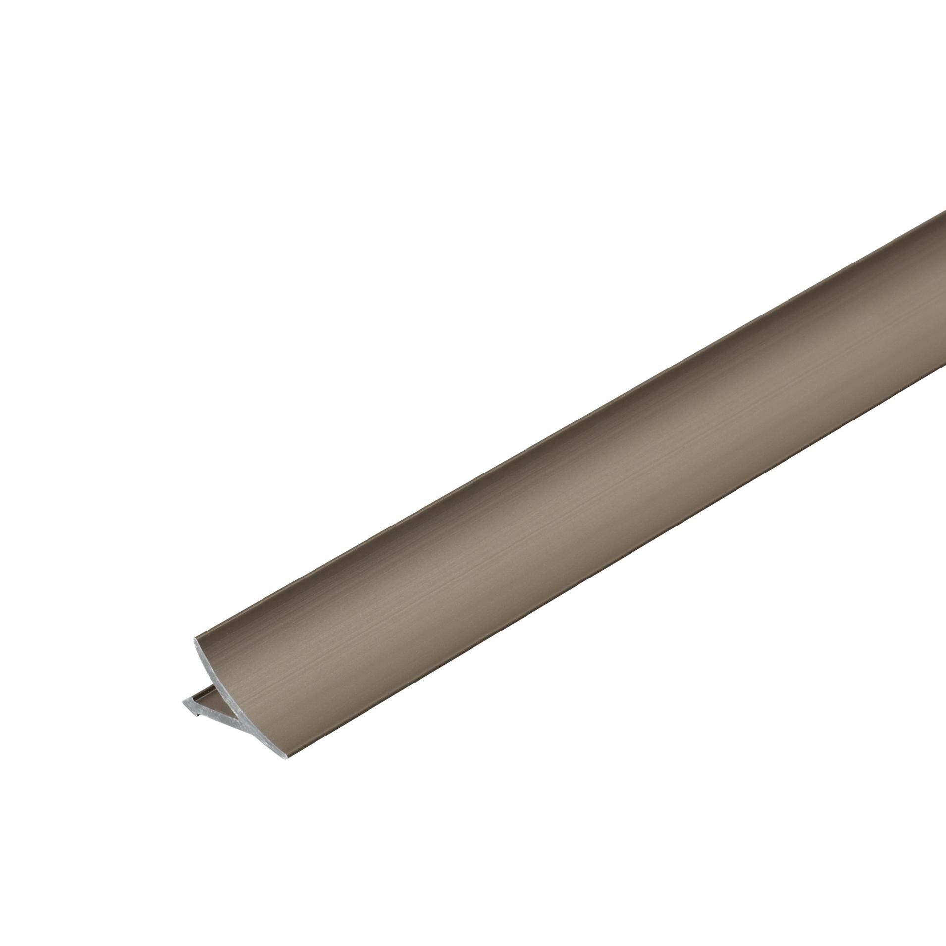 T-COVE Connection Trim 5/8 in. Aluminum - Bronze- Anodized Brushed - Tile Edge Trim by Dural