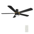 TARRASA 52 inch 5 - Blade Flush Mount Smart Ceiling Fan with LED Light & Remote - LEDMyPlace