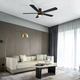 TARRASA 52 inch 5 - Blade Flush Mount Smart Ceiling Fan with LED Light & Remote - LEDMyPlace