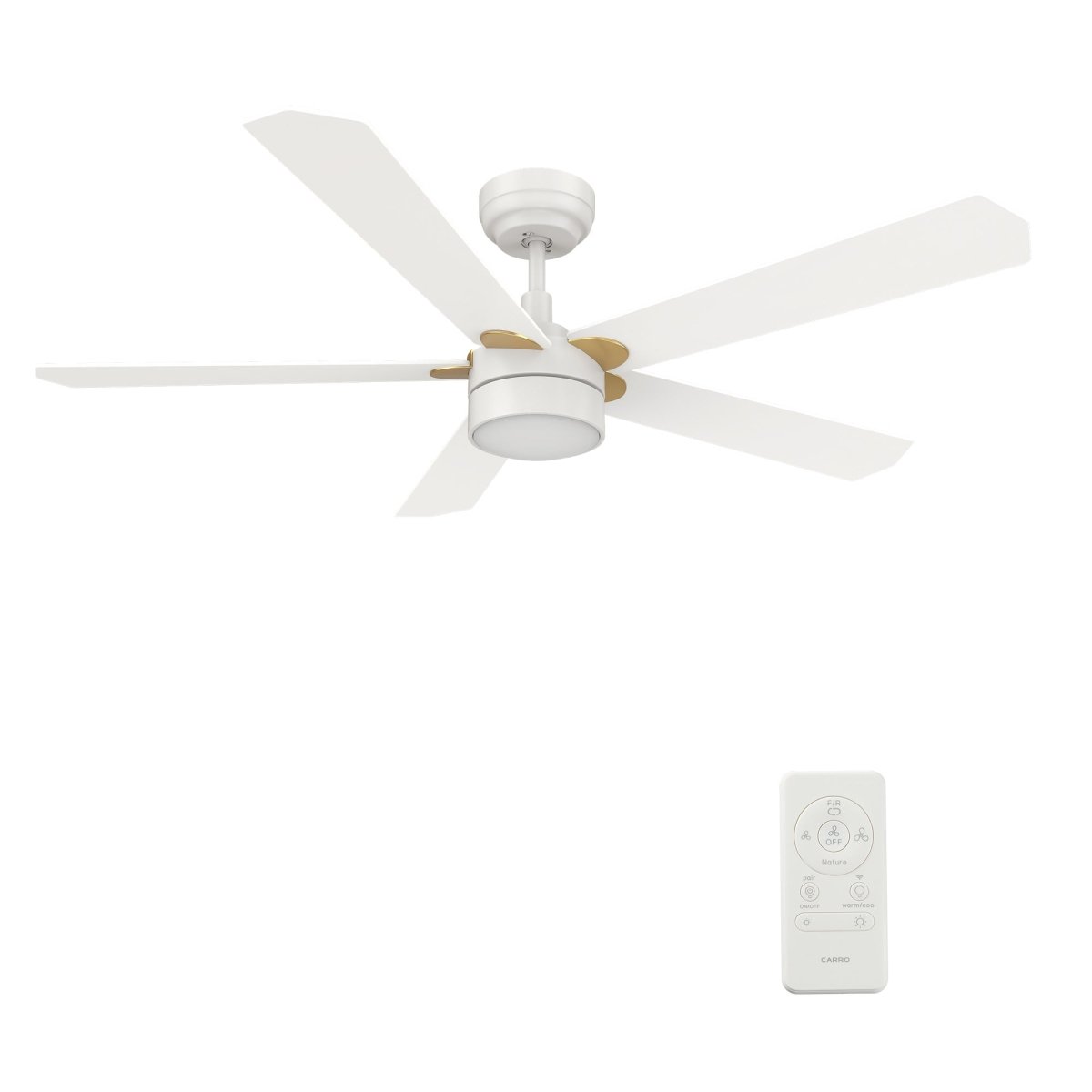 TARRASA 52 inch 5 - Blade Smart Ceiling Fan with LED Light & Remote - LEDMyPlace