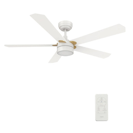 TARRASA 52 inch 5 - Blade Smart Ceiling Fan with LED Light & Remote - LEDMyPlace