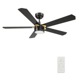 TARRASA 52 inch 5 - Blade Smart Ceiling Fan with LED Light & Remote - LEDMyPlace