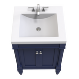 torino 24 navy blue freestanding solid wood bathroom vanity set with porcelain sink top