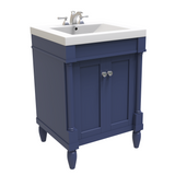 torino 24 navy blue freestanding solid wood vanity set with porcelain sink top