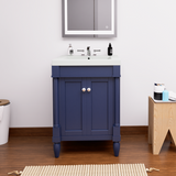 torino 24 navy blue freestanding solid wood bathroom vanity with top