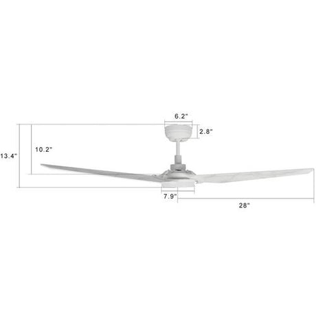 Trailblazer (3 - Blade) Best Smart Ceiling Fan with Dimmable LED Light, White/Marble Pattern, Works w/ Remote Control/Alexa/Google Home/Siri - LEDMyPlace