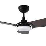 Trailblazer 52 In. Wi - Fi Best Smart Ceiling Fan w/ Remote Control & LED Light, Alexa/Siri/Google Home Compatible, Black/dark Wooden Pattern (3 - Blade) - LEDMyPlace
