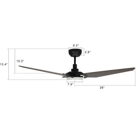 Trailblazer 52 In. Wi - Fi Best Smart Ceiling Fan w/ Remote Control & LED Light, Alexa/Siri/Google Home Compatible, Black/dark Wooden Pattern (3 - Blade) - LEDMyPlace
