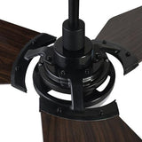 Trailblazer 52 In. Wi - Fi Best Smart Ceiling Fan w/ Remote Control & LED Light, Alexa/Siri/Google Home Compatible, Black/dark Wooden Pattern (3 - Blade) - LEDMyPlace