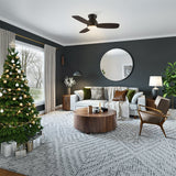 TRENTO 44 inch 3 - Blade Flush Mount Smart Ceiling Fan with LED Light & Remote - LEDMyPlace