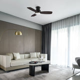 TRENTO 44 inch 3 - Blade Flush Mount Smart Ceiling Fan with LED Light & Remote - LEDMyPlace