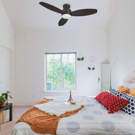 TRENTO 48 inch 3 - Blade Flush Mount Smart Ceiling Fan with LED Light & Remote - LEDMyPlace