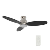 TRENTO 48 inch 3 - Blade Flush Mount Smart Ceiling Fan with LED Light & Remote - LEDMyPlace