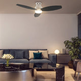 TRENTO 48 inch 3 - Blade Flush Mount Smart Ceiling Fan with LED Light & Remote - LEDMyPlace