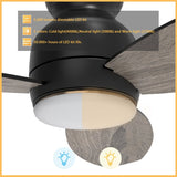 TRENTO 52 inch 3 - Blade Flush Mount Smart Ceiling Fan with LED Light & Remote - LEDMyPlace