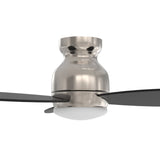TRENTO 52 inch 3 - Blade Flush Mount Smart Ceiling Fan with LED Light & Remote - LEDMyPlace