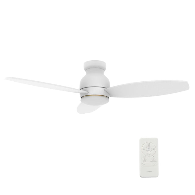 TRENTO 52 inch 3 - Blade Flush Mount Smart Ceiling Fan with LED Light & Remote - LEDMyPlace