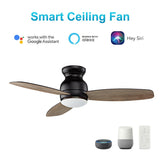 TRENTO 60 inch 3 - Blade Flush Mount Smart Ceiling Fan with LED Light & Remote - LEDMyPlace