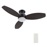 TRENTO 60 inch 3 - Blade Flush Mount Smart Ceiling Fan with LED Light & Remote - LEDMyPlace