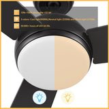 TRYTON 52 inch 3 - Blade Ceiling Fan with LED Light & Remote - LEDMyPlace