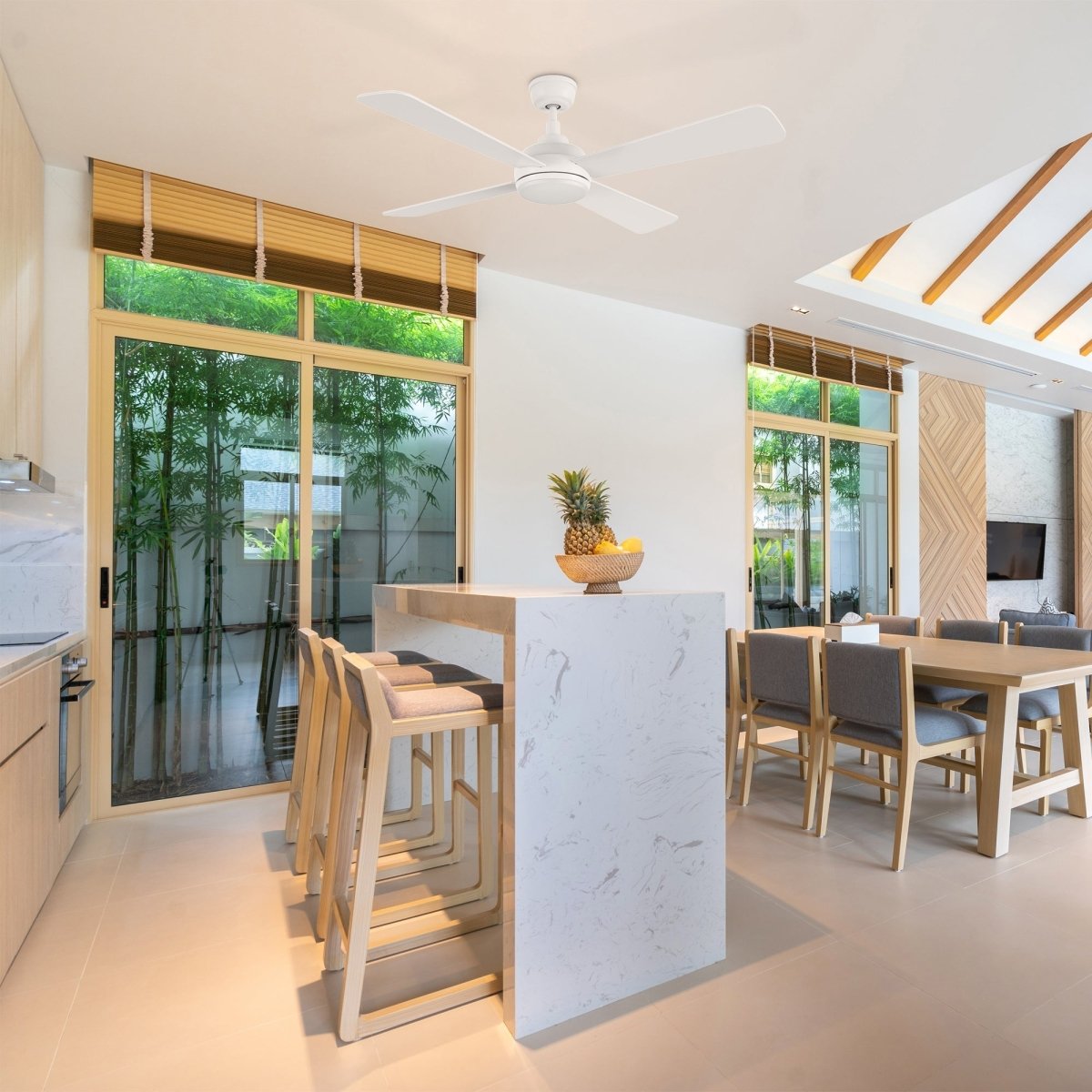 TRYTON 52 inch 4 - Blade Ceiling Fan with LED Light & Remote - LEDMyPlace