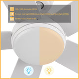 TRYTON 52 inch 5 - Blade Ceiling Fan with LED Light & Remote - LEDMyPlace