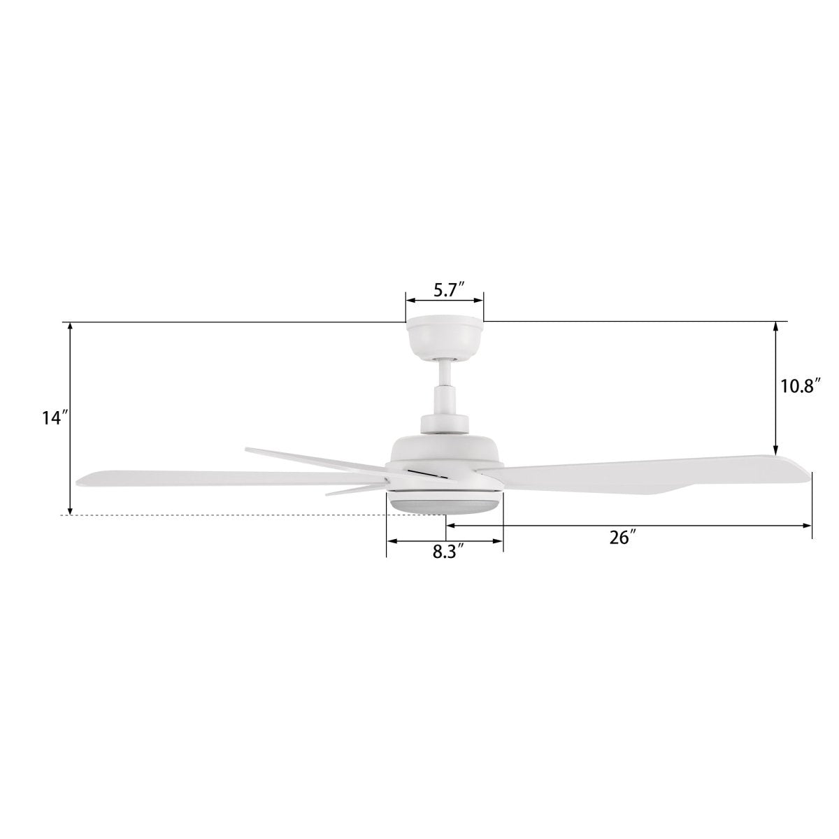 TRYTON 52 inch 5 - Blade Ceiling Fan with LED Light & Remote - LEDMyPlace