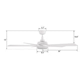 TRYTON 52 inch 5 - Blade Ceiling Fan with LED Light & Remote - LEDMyPlace